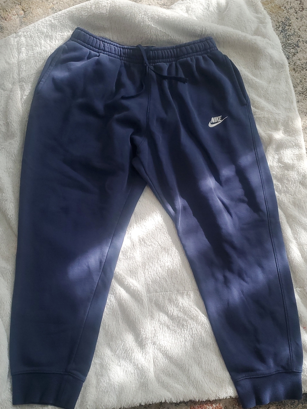 Nike Navy Men's Jogger Sweatpants with White Swoosh